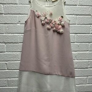 MonnaLisa Pink and White Floral Kids Dress